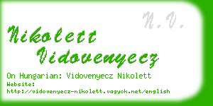 nikolett vidovenyecz business card